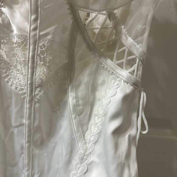 For Love And Lemons White Heart Window Slip Dress XXS - Picture 7 of 9